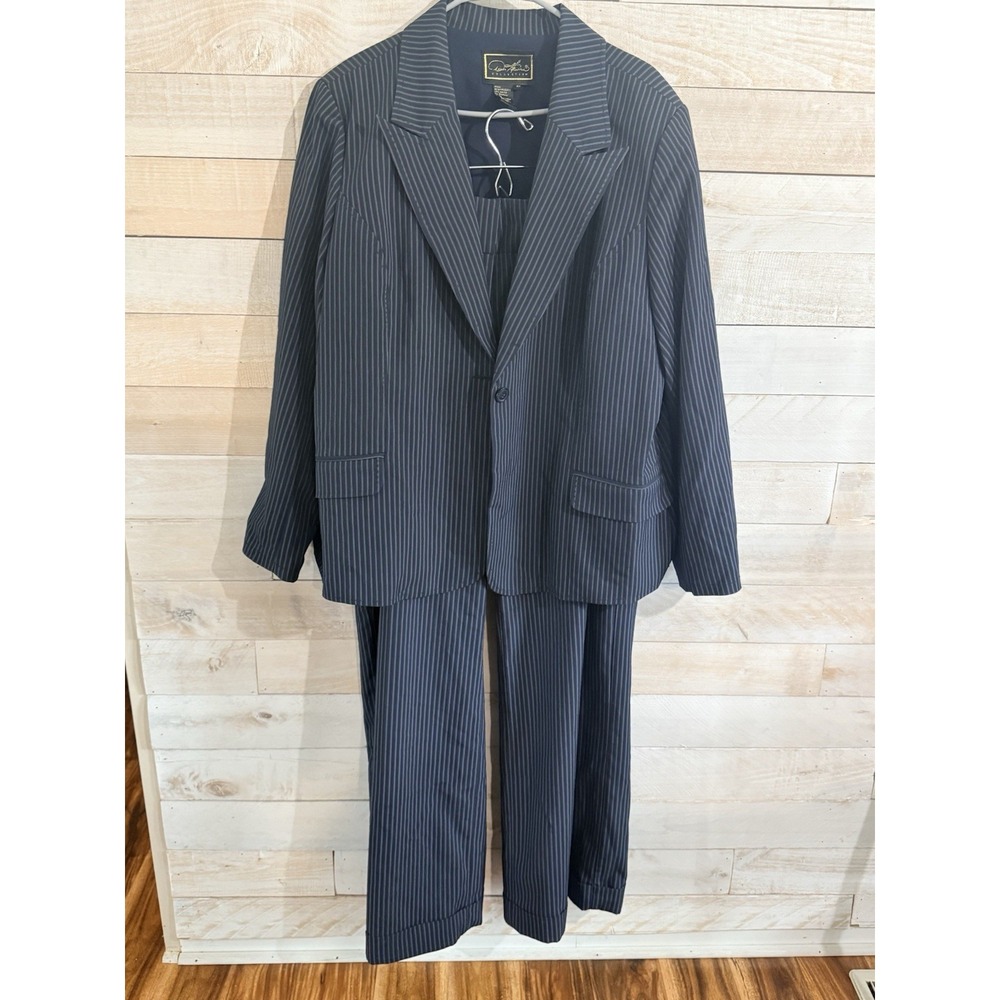 Diane Gilman Collection Women's 2pc Striped Suit Size 2X /18W Fast Shipping